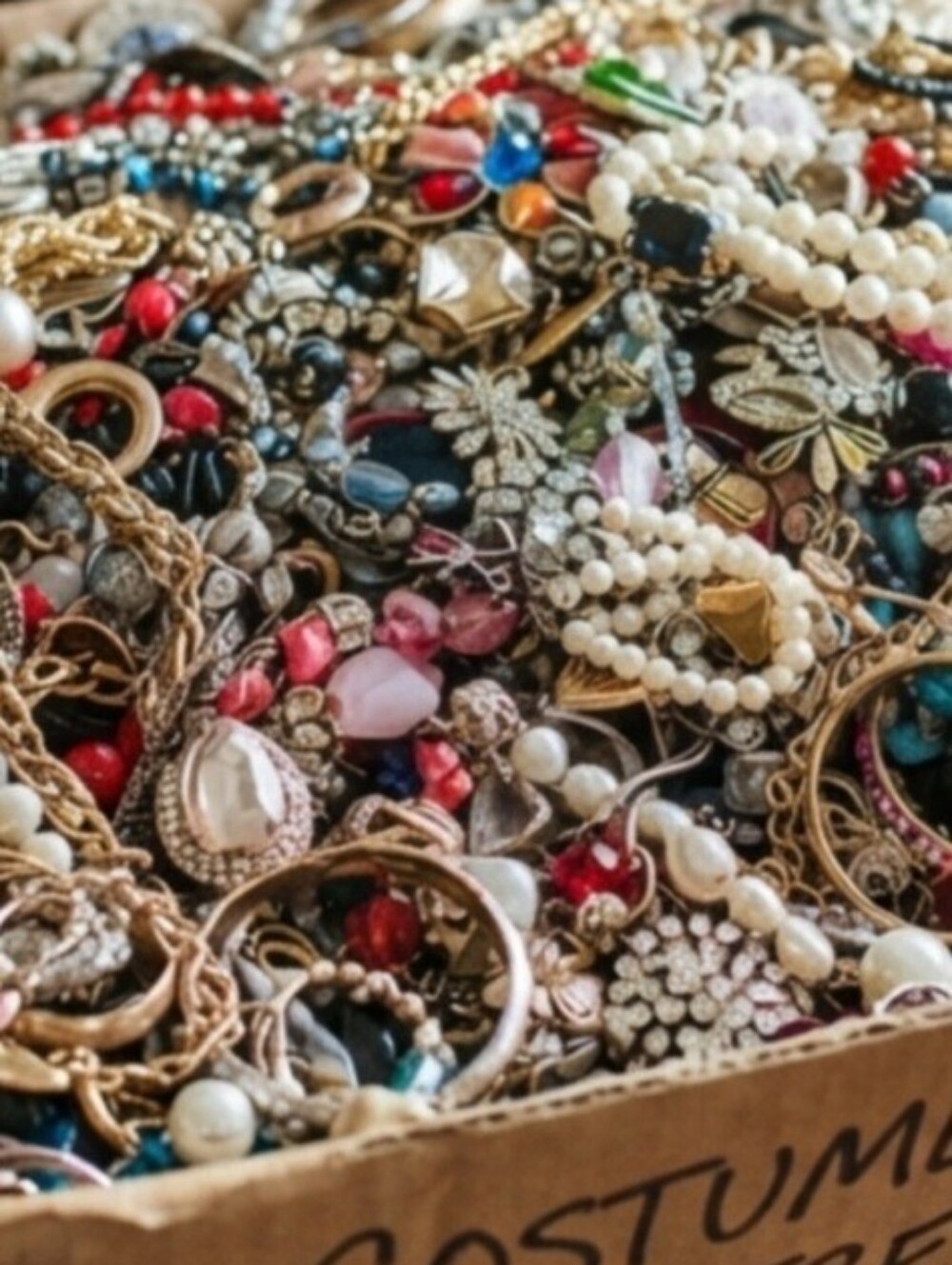 Assorted Vintage Now Multicolor Jewelry Collection Lot Jar Mystery 12 lb Resell